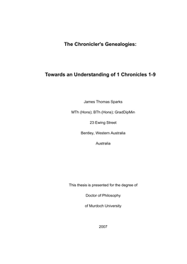 The Chronicler's Genealogies