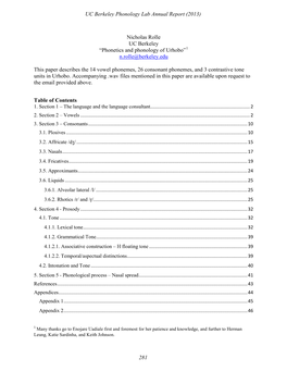 Nicholas Rolle UC Berkeley “Phonetics and Phonology of Urhobo”1 N.Rolle@Berkeley.Edu