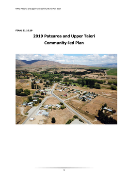 2019 Patearoa and Upper Taieri Community-Led Plan