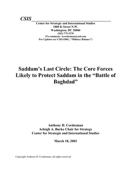 Saddam's Last Circle