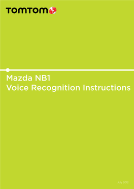 Mazda NB1 Voice Recognition Instructions