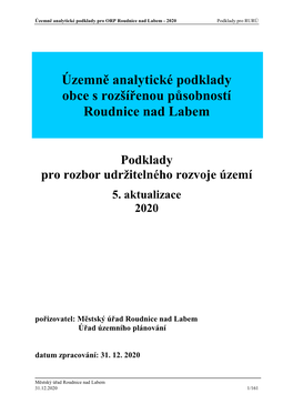 Územně Analytické Podklady Obce S Rozšířenou Působností …