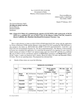 No. J-11015/35 /2011-IA.II (M) Government of India Ministry of Environment & Forests Paryavaranbhawan, CGO Complex, Lodhi Road New Delhi-110003