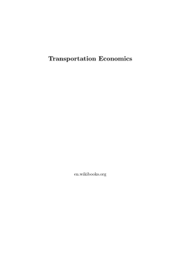 Transportation Economics