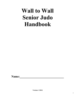 Wall to Wall Senior Judo Handbook