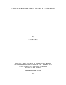 University of Florida Thesis Or Dissertation Formatting Template