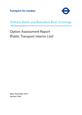 Option Assessment Report (Public Transport Interim List)