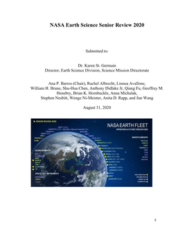 NASA 2020 Earth Science Senior Review National Interests Panel