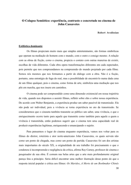 Experiência, Contraste E Concretude No Cinema De John Cassavetes