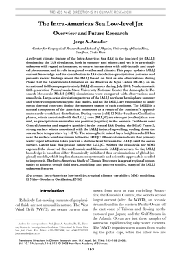 The Intra-Americas Sea Low-Level Jet Overview and Future Research Jorge A