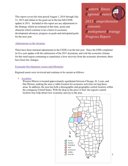 Western Illinois Regional Council 2015 Comprehensive Economic