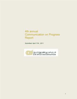 4Th Annual Communication on Progress Report