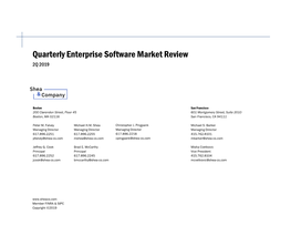 Quarterly Enterprise Software Market Review 2Q 2019