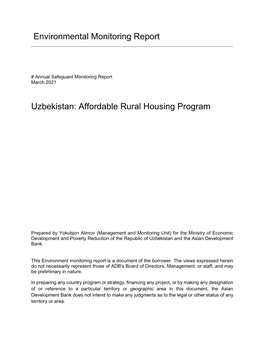 Environmental Monitoring Report Uzbekistan