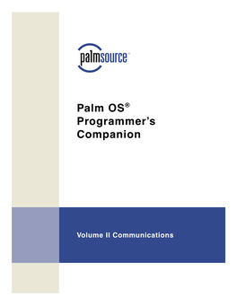 Palm OS Programmer's Companion, Vol II
