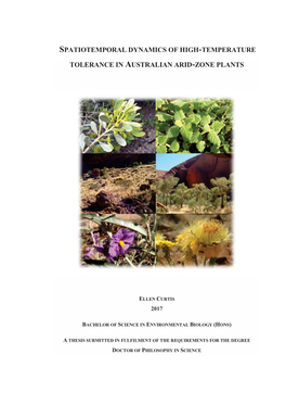 Spatiotemporal Dynamics of High-Temperature Tolerance in Australian Arid-Zone Plants