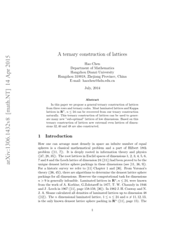 A Ternary Construction of Lattices