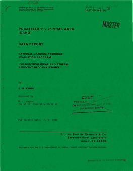 POCATELLO Lo X 2' NTMS AREA IDAHO DATA REPORT