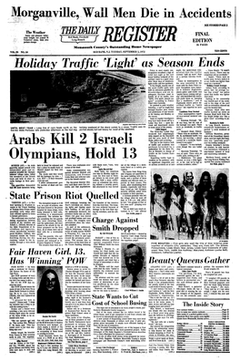 Arabs Kill 2 Israeli Olympians, Hold 13