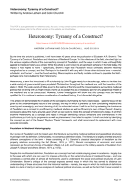 Heteronomy: Tyranny of a Construct? Written by Andrew Latham and Colin Churchill