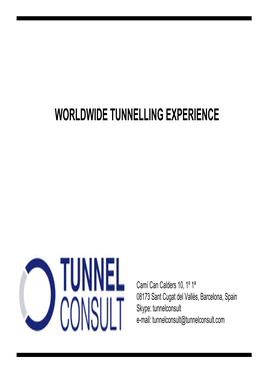 Worldwide Tunnelling Experience