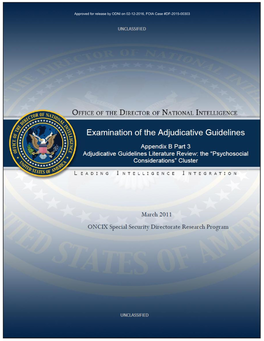 Approved for Release by ODNI on 02-12-2016, FOIA Case #DF-2015-00303 Approved for Release by ODNI on 02-12-2016, FOIA Case #DF-2015-00303 UNCLASSIFIED