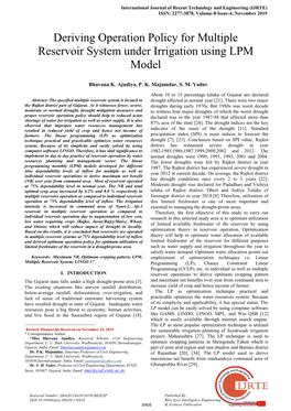 Deriving Operation Policy for Multiple Reservoir System Under Irrigation Using LPM Model