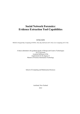 Social Network Forensics: Evidence Extraction Tool Capabilities