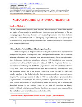 The Ever Changing Nature of Politics in Multiparty Political Systems of The