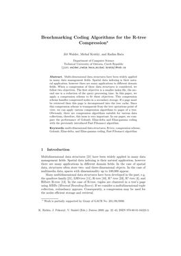 Benchmarking Coding Algorithms for the R-Tree Compression*