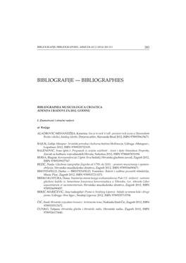 Bibliografije — Bibliographies