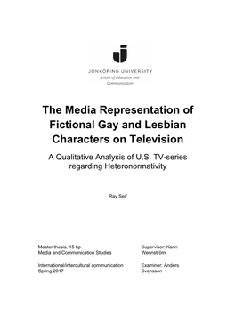 The Media Representation of Fictional Gay and Lesbian Characters on Television