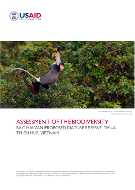 Assessment of Thebiodiversity