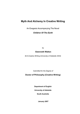 Myth and Alchemy in Creative Writing