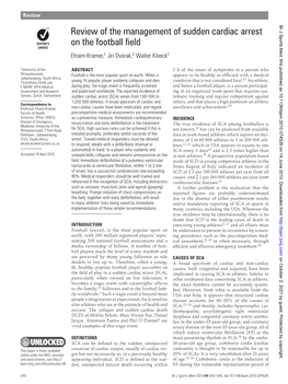 Review of the Management of Sudden Cardiac Arrest on the Football Field