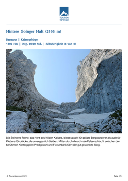 Hintere Goinger Halt (2195 M)