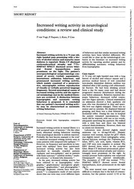 Increased Writing Activity Inneurological Conditions: a Review