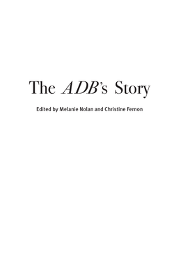 The ADB's Story Oral History Interviews