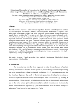 Biophoton Intensity Can Be Considerably Higher Inside Cells Than Outside I