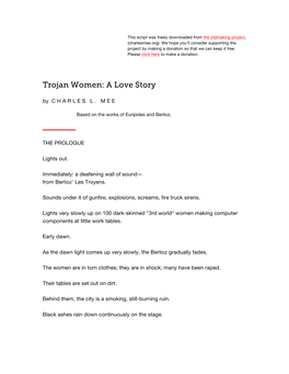 Trojan Women: a Love Story