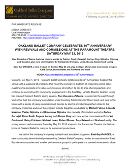 Oaklandballet 50Th Springpr May Updates Revmay1