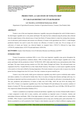 6.App PRODUCTION a CASE STUDY of TOMATO CROP in VARANASI DISTRICT of UTTAR PRADESH