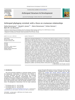 Arthropod Phylogeny Revisited, with a Focus on Crustacean Relationships