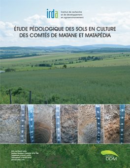 Étude Pédologique Des Sols En Culture Des Comtés De Matane Et Matapédia