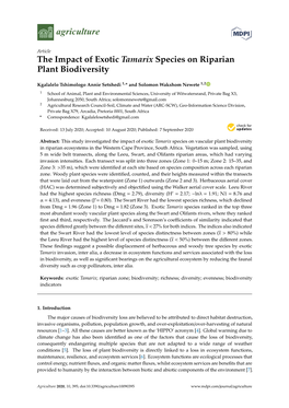 The Impact of Exotic Tamarix Species on Riparian Plant Biodiversity