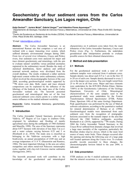 Geochemistry of Four Sediment Cores from the Carlos Anwandter Sanctuary, Los Lagos Region, Chile