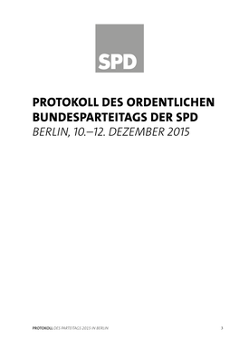 Protokoll Des Ordentlichen Bundesparteitages 2015, Berlin
