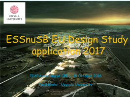 Essnusb 2017 EU Application at TIARA Meeting At