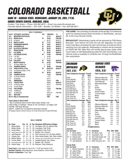 CU GAME NOTES Kansas State.Indd