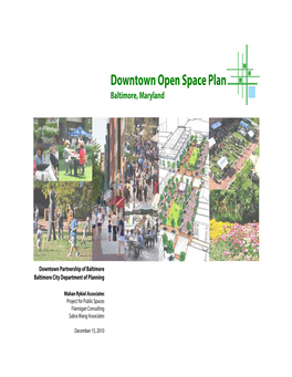 Downtown Open Space Plan Baltimore, Maryland